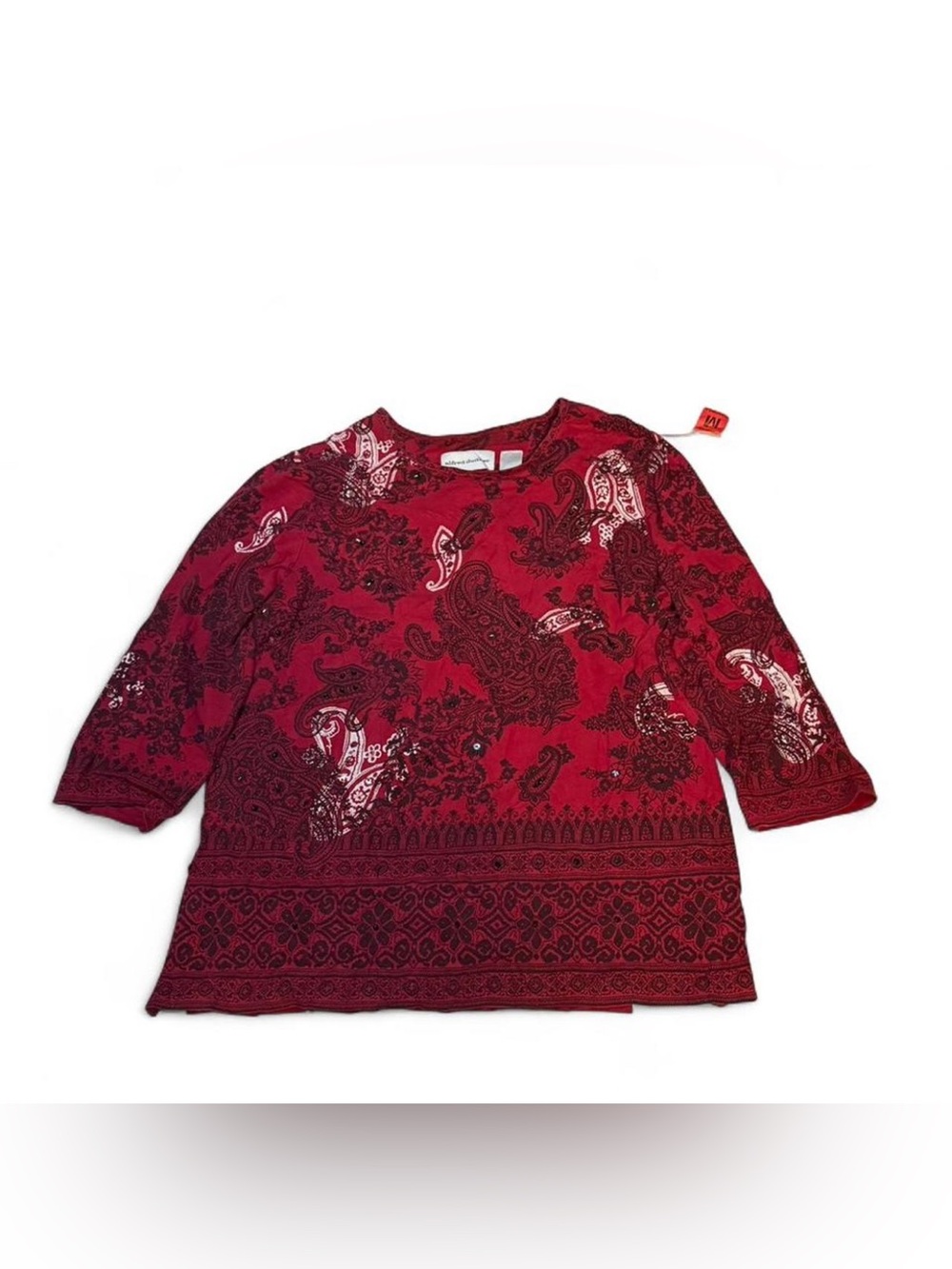 Red Alfred dunner Y2K floral Paisley Print Top